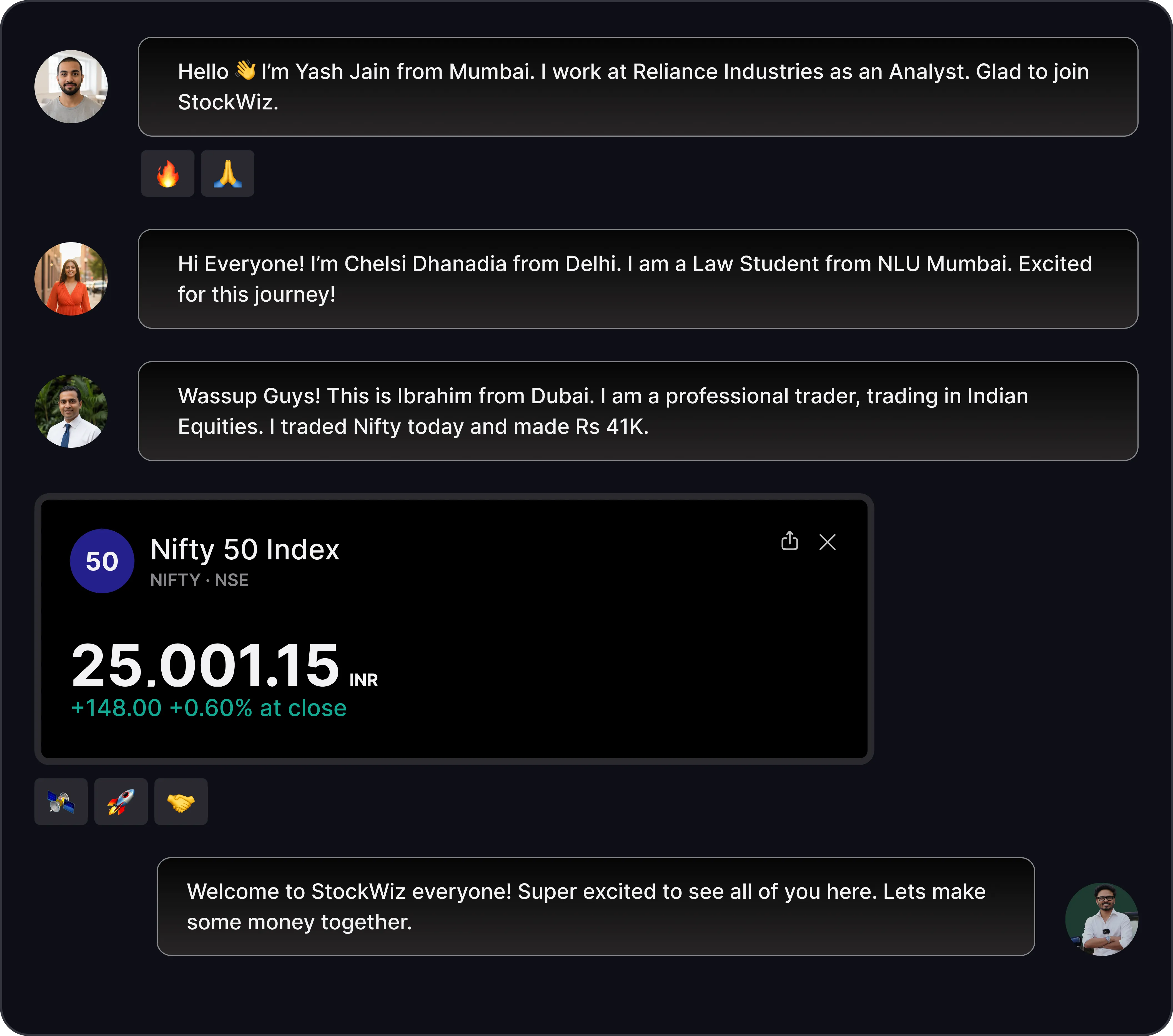 StockWiz community conversation